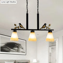 Black Island Pendant Light 3 Glass Shades