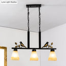 Black Island Pendant Light 3 Glass Shades