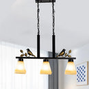 Black Island Pendant Light 3 Glass Shades