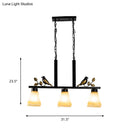 Black Island Pendant Light 3 Glass Shades