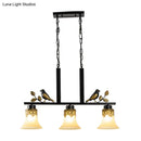 Black Island Pendant Light 3 Glass Shades