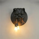 Black matte bulldog resin wall lamp living room sconce