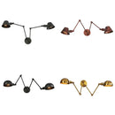Black matte double swing arm wall sconce bedroom reading light