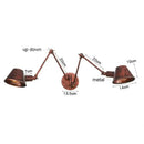 Black matte double swing arm wall sconce bedroom reading light