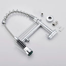 Black matte dual spout kitchen faucet with flexible hose