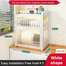 Black mesh double layer dish drying rack kitchen storage with drawers