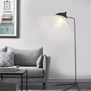 Black metal 3-arm floor lamp for living room with adjustable shades
