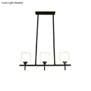 Black metal 3 light cylinder chandelier dining room 110v-120v lamp