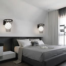 Black metal basketball wall lamp – bedroom creative hoop light