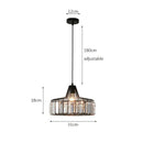 Black metal crystal kitchen pendant lamp with clear prisms