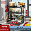 Black metal kitchen cabinet organizer shelf with glass for sink