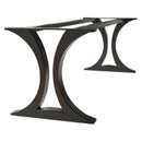 Metal Dining Table Base for Heavy Table Tops Matte Black (W)28" (L)100" (H)28" profile view