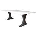 Modern Metal Dining Table Legs for Heavy Table Tops Matte Black (W)28" (L)77" (H)28" angle view tabletop view
