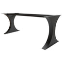 Modern Metal Dining Table Legs for Heavy Table Tops Matte Black (W)28" (L)77" (H)28" angle view
