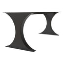 Modern Metal Dining Table Legs for Heavy Table Tops Matte Black (W)28" (L)77" (H)28" profile view