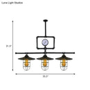 Black Metal Pendant Lamp 3-Head