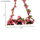 Floral black conical 3-light pendant – kitchen twisted rope ceiling light