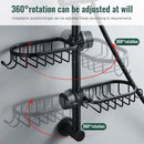 Black metal two tier adjustable shower caddy bathroom organizer