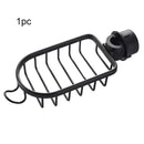 Black metal two tier adjustable shower caddy bathroom organizer