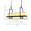 Black metal wine glass chandelier dining room chain cord light