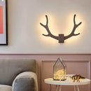Black metallic antler sconce wall mounted lighting for bedroom