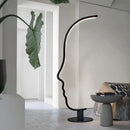 Black nordic human face floor lamp for living room
