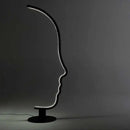 Black nordic human face floor lamp for living room