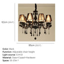 Black ornate crystal pendant chandelier for living room