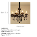 Black ornate crystal pendant chandelier for living room