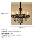 Black ornate crystal pendant chandelier for living room