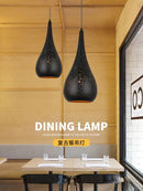 Black perforated iron hollow droplight dining room pendant light