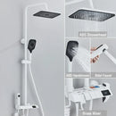 DecorBites™ Black Piano Digital Shower System with Intelligent Brass Faucets and White Rainfall Shower