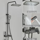 DecorBites™ Black Piano Digital Shower System with Intelligent Brass Faucets and White Rainfall Shower