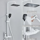 DecorBites™ Black Piano Digital Shower System with Intelligent Brass Faucets and White Rainfall Shower