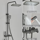 DecorBites™ Black Piano Digital Shower System with Intelligent Brass Faucets and White Rainfall Shower