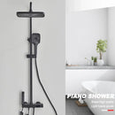DecorBites™ Black Piano Digital Shower System with Intelligent Brass Faucets and White Rainfall Shower