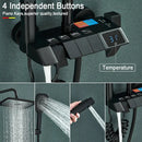 DecorBites™ Black Piano Digital Shower System with Intelligent Brass Faucets and White Rainfall Shower