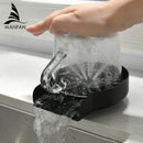 Black plastic automatic glass rinser and cup washer for kitchen sink