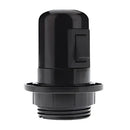 Black plastic e27 socket lamp base with switch for bedroom