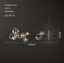 Black postmodern bubble glass chandelier dining room clear globes