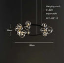 Black postmodern bubble glass chandelier dining room clear globes