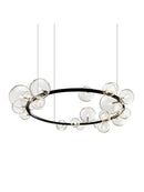 Black postmodern bubble glass chandelier dining room clear globes