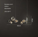 Black postmodern bubble glass chandelier dining room clear globes