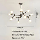 DecorBites™ Black Postmodern Sputnik Chandelier for Dining Room and Home Decor