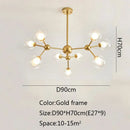 DecorBites™ Black Postmodern Sputnik Chandelier for Dining Room and Home Decor