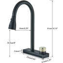 Black rainwater kitchen faucet matte black and gold pull out tap