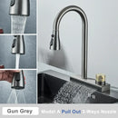 Black rainwater kitchen faucet matte black and gold pull out tap