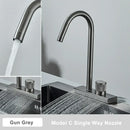 Black rainwater kitchen faucet matte black and gold pull out tap