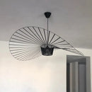 Black rattan hat led chandelier dining room metal ceiling fan