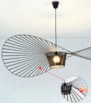 Black rattan hat led chandelier dining room metal ceiling fan